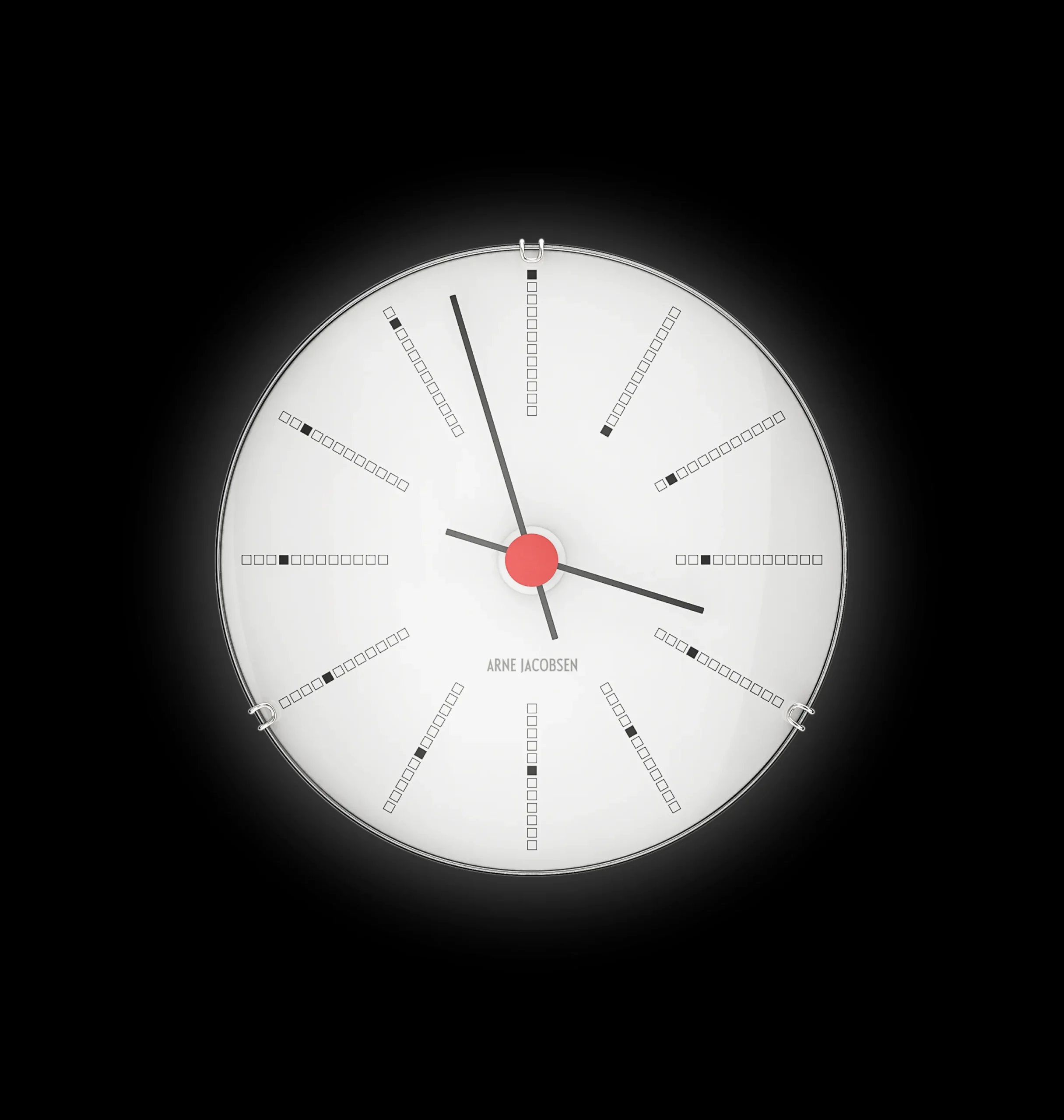 Arne Jacobsen Clocks Bankers Veggur Ø12 cm hvit/sort/rød