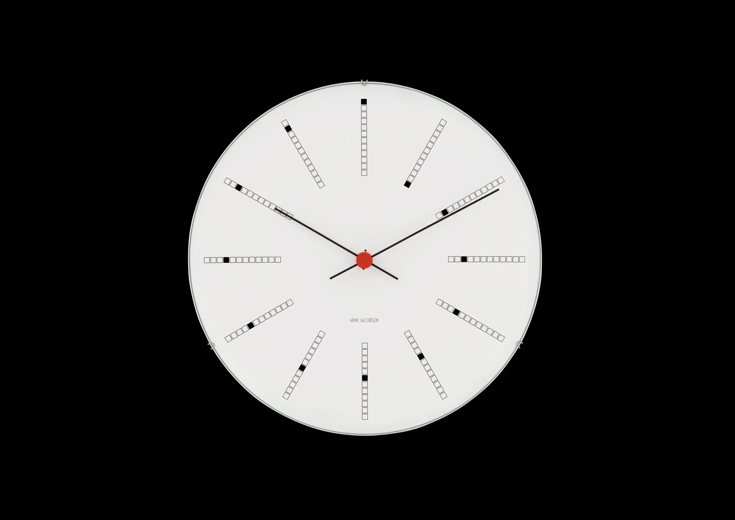 Arne Jacobsen Clocks Bankers Veggur Ø48 cm hvit/sort/rød