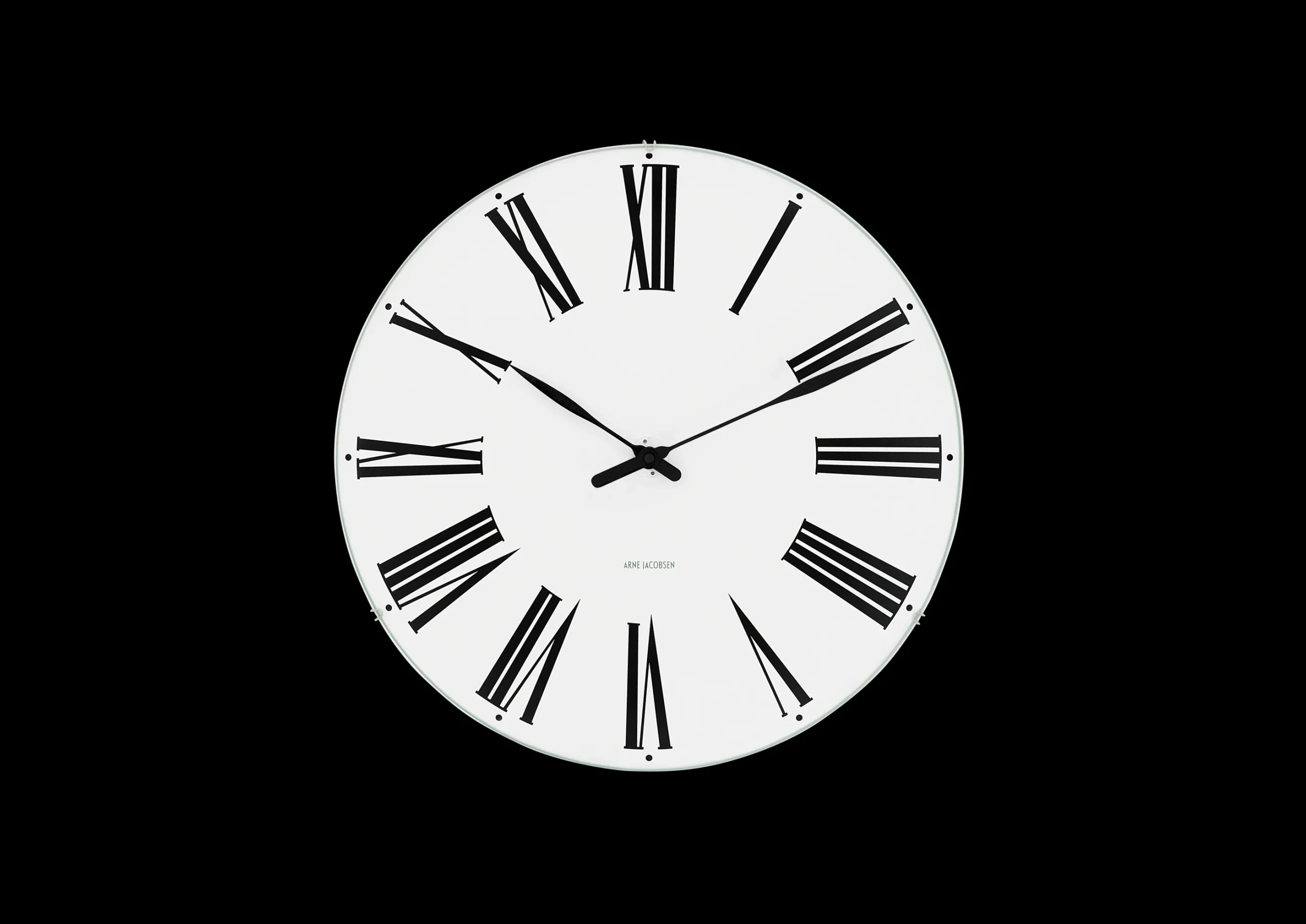 Arne Jacobsen Clocks Roman Veggur Ø48 cm hvit/sort
