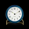Arne Jacobsen Clocks Station Bordur Ø11 cm petroleum/hvit
