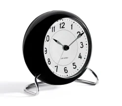 Arne Jacobsen Clocks Station Bordur Ø11 cm hvit/sort