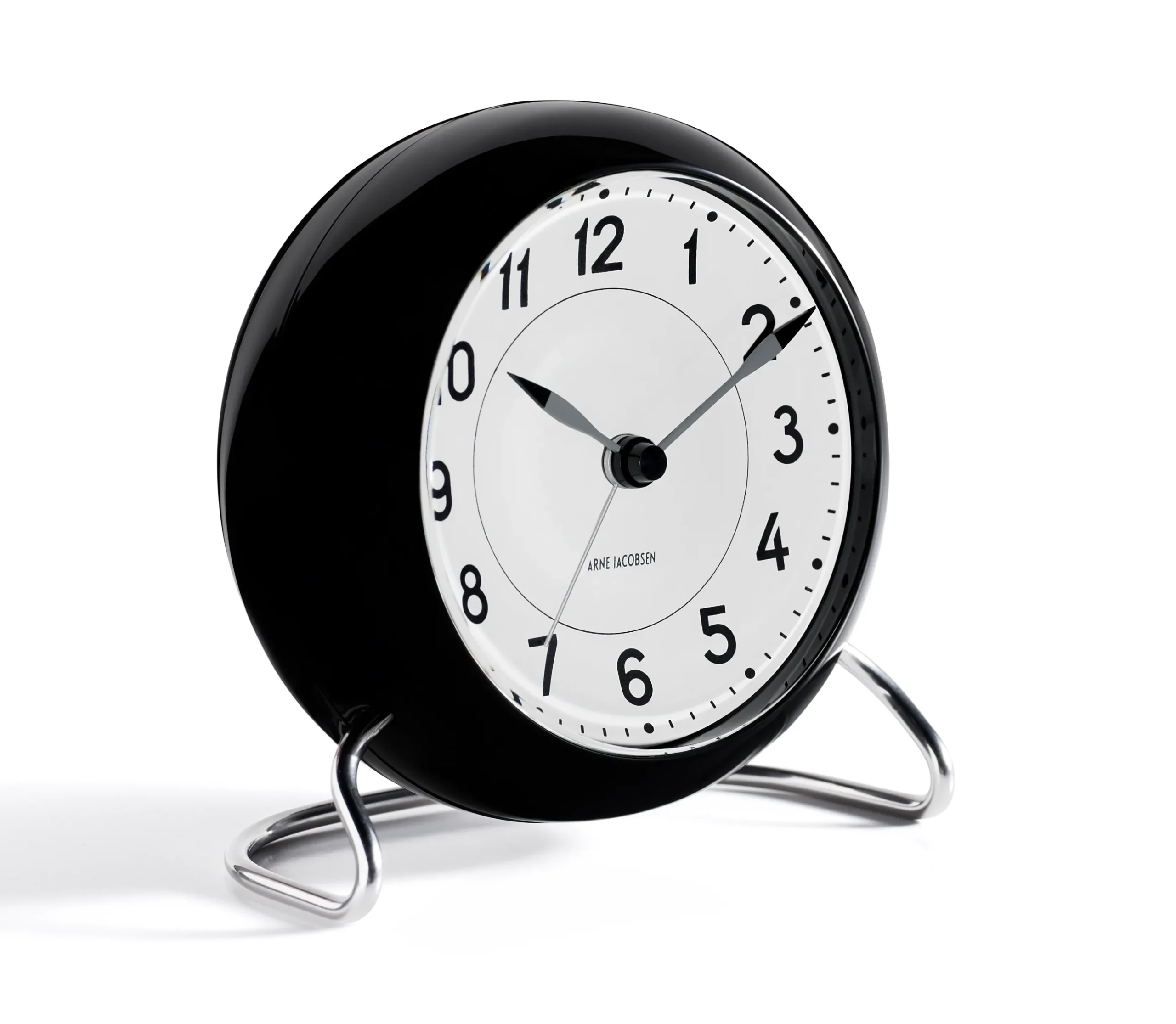 Arne Jacobsen Clocks Station Bordur Ø11 cm hvit/sort