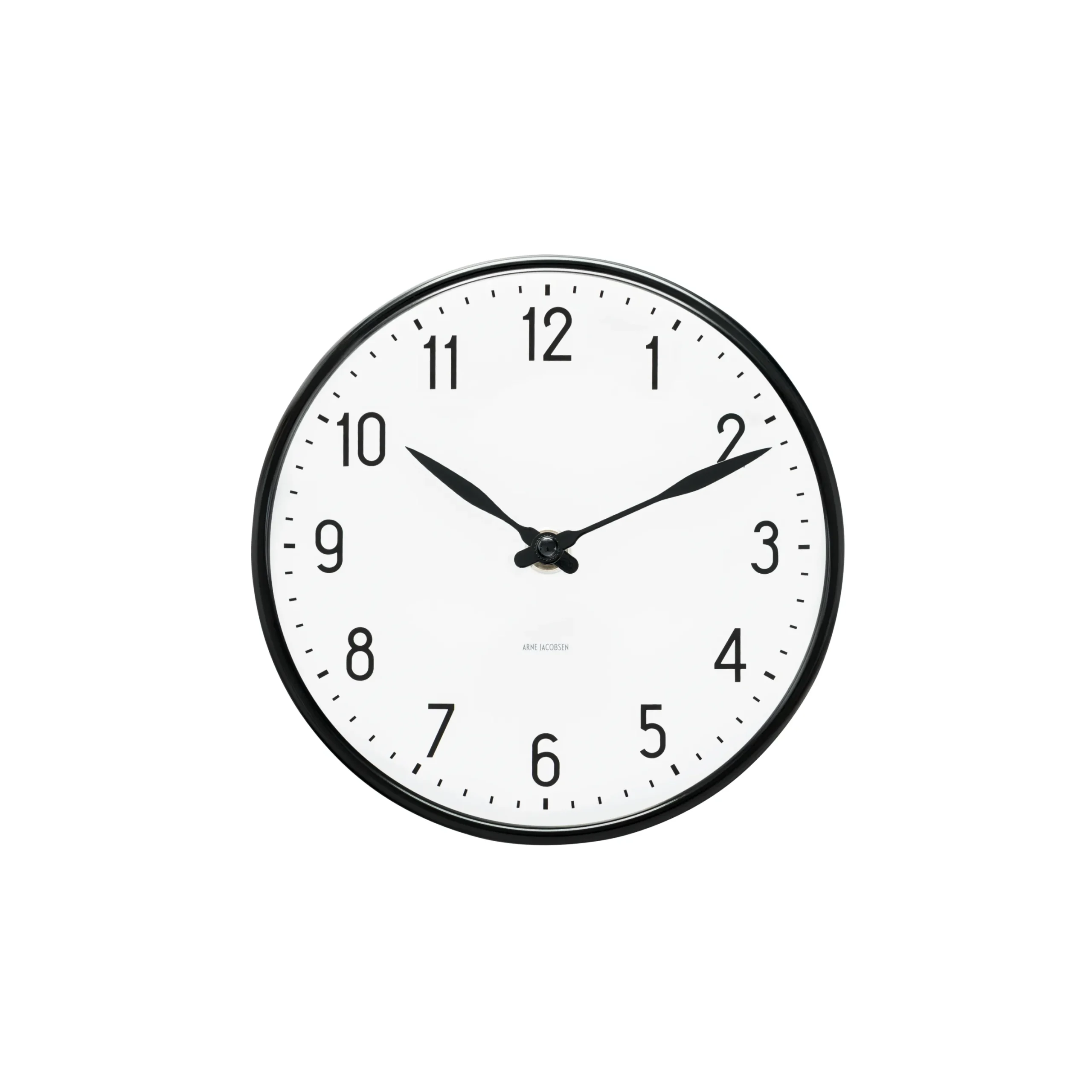 Arne Jacobsen Clocks Station Veggur Ø16 cm hvit/sort