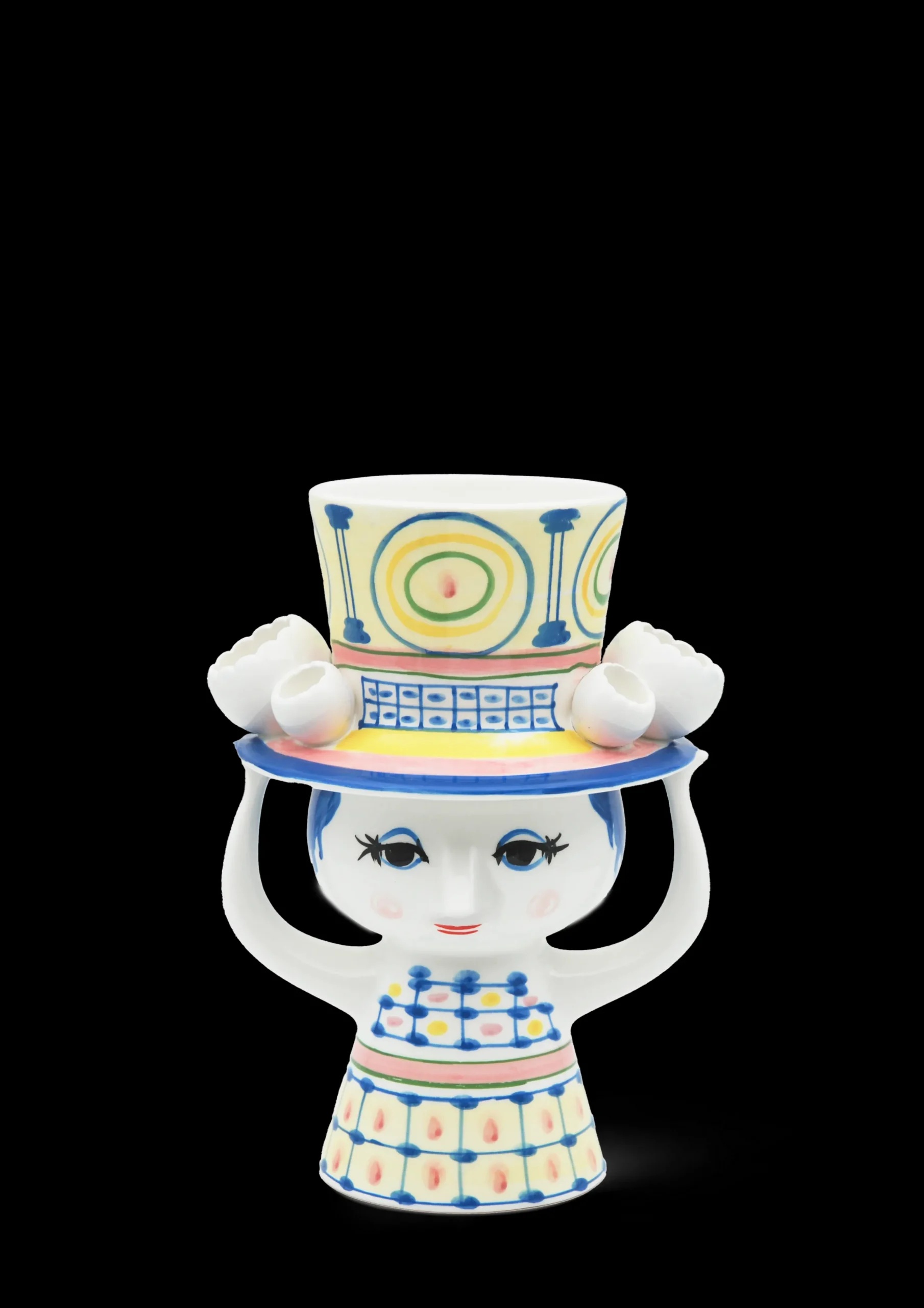 Bjørn Wiinblad Lady with hat Vase H20.5 cm blå - Kjøp nå