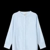 JUNA Monochrome Lines Ida shirt XS lys blå/hvit