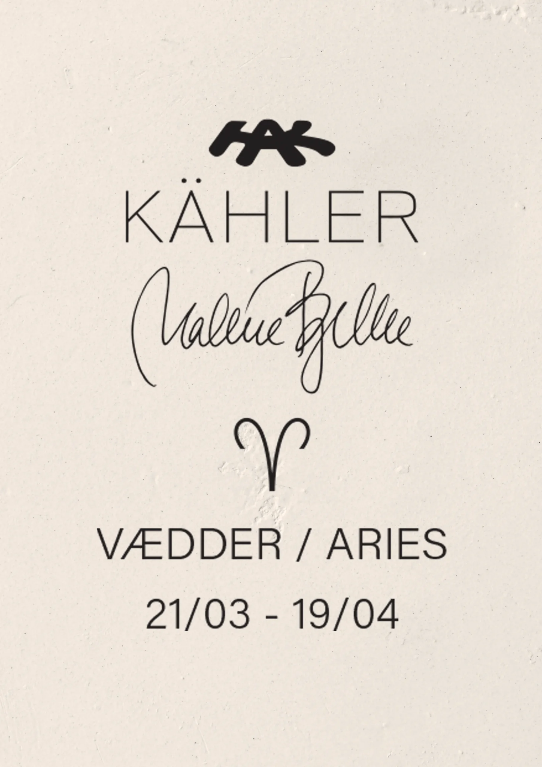 Kähler Astro Aries H12 hvit