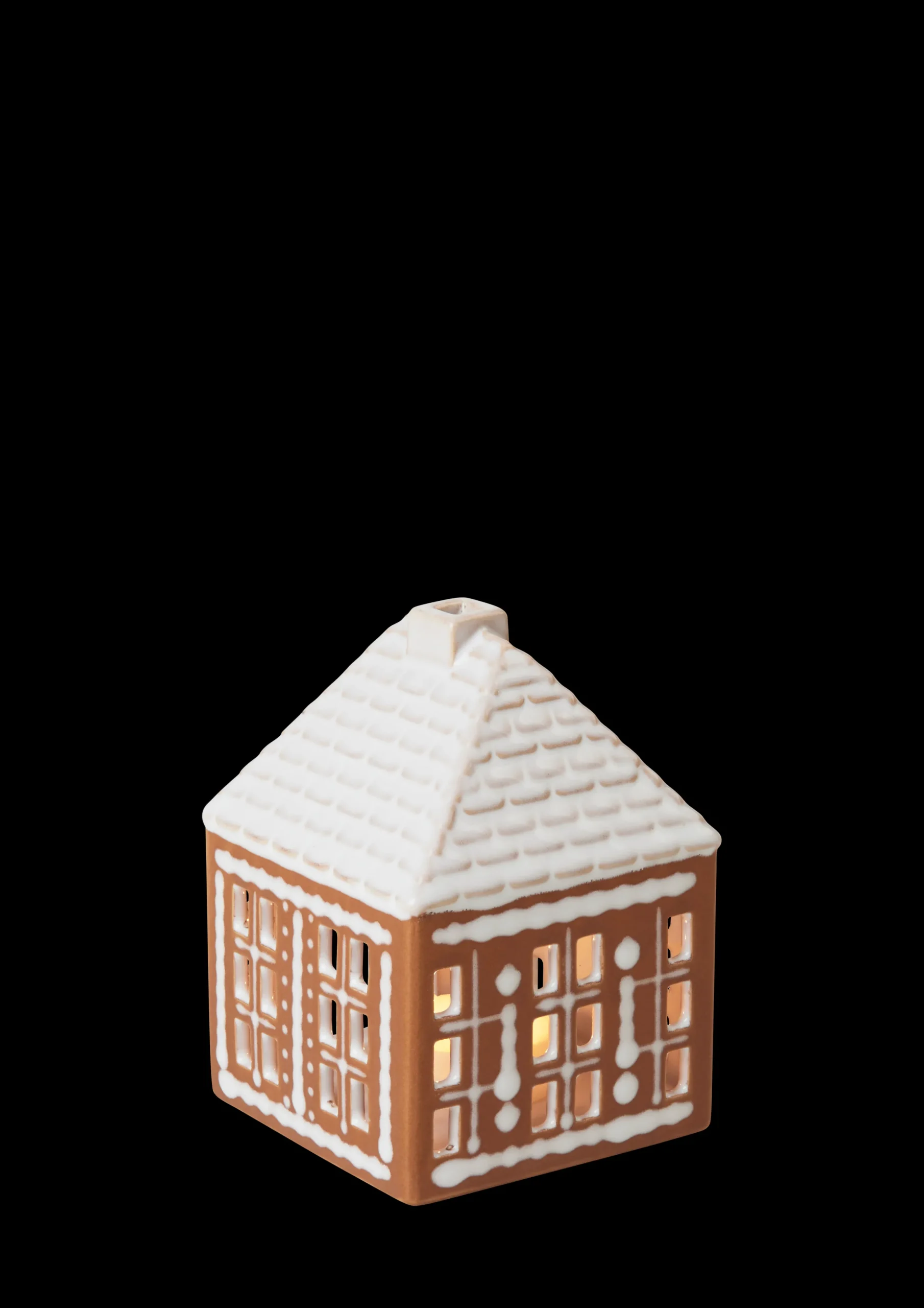 Kähler Gingerbread Lyshus liten brun