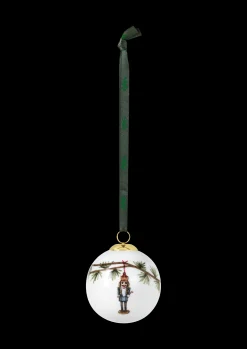 Kähler Hammershøi Christmas Kule 2018 Ø6 cm hvit m. deko