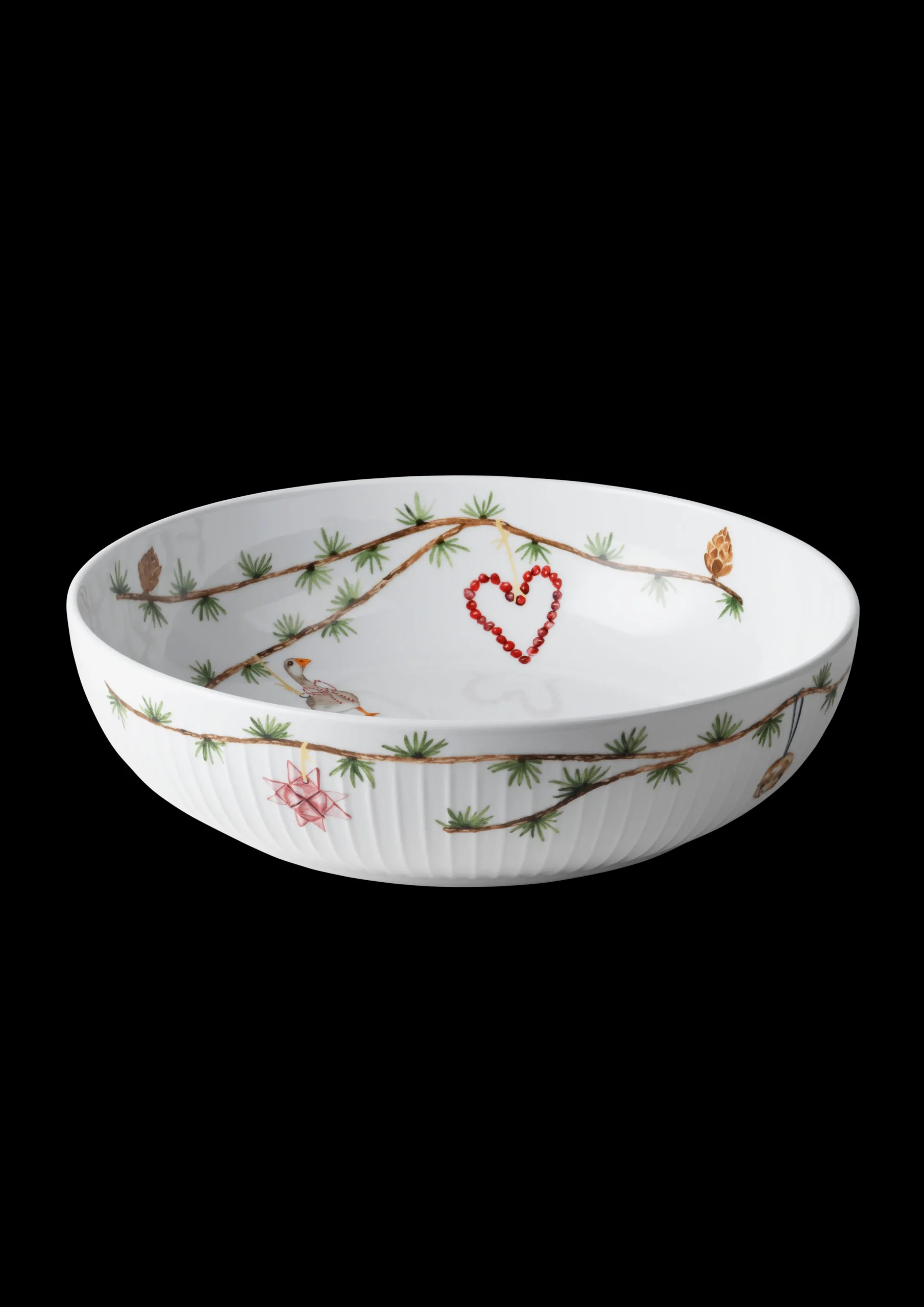 Kähler Hammershøi Christmas Skål Ø30 cm hvit m. deko