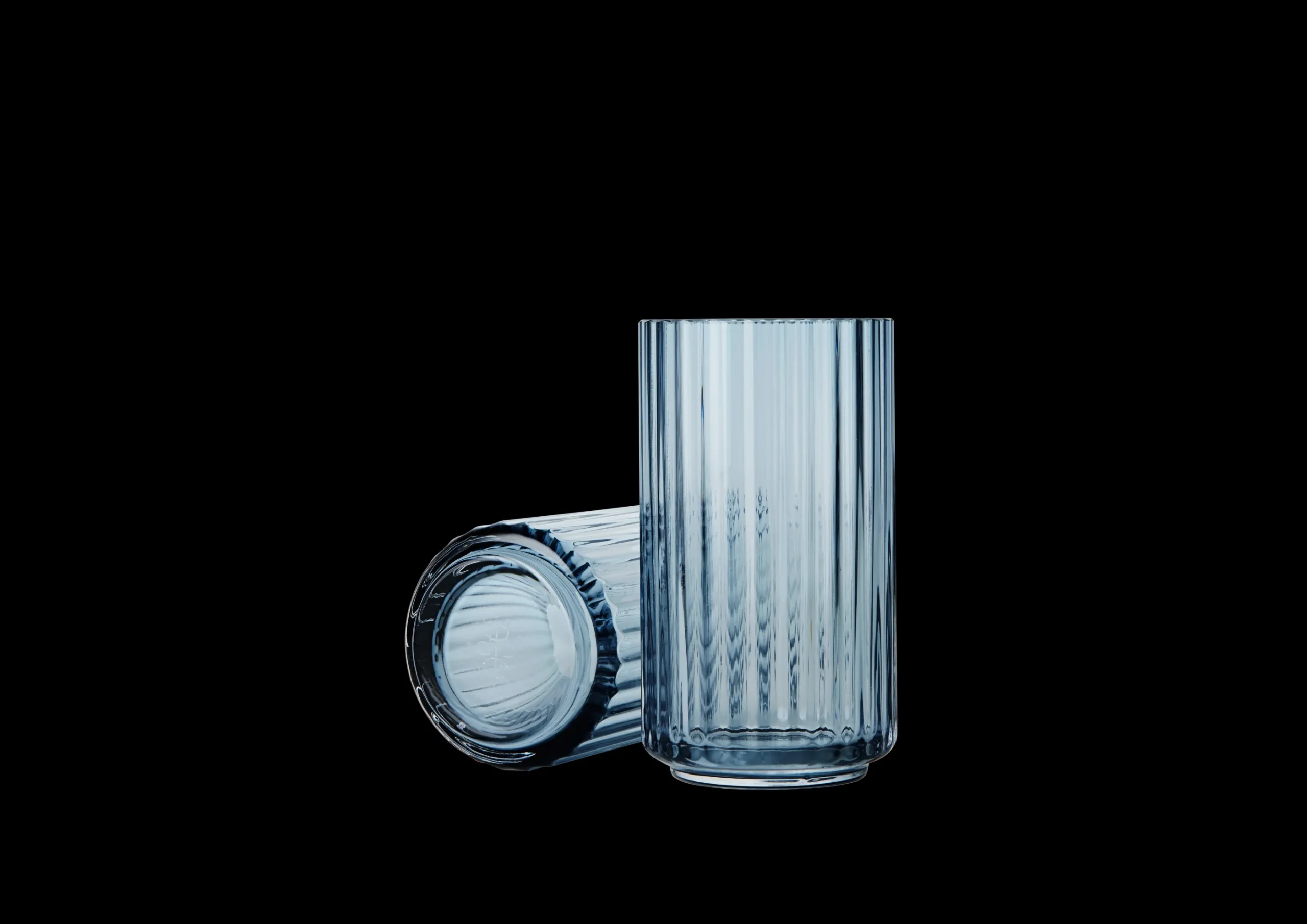 Lyngby Porcelæn Lyngby Vase H12.5 blue munnblåst glass