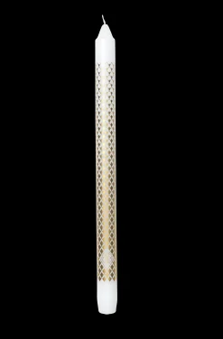 Lyngby Porcelæn Rhombe Kalenderlys Ø2.5 cm hvit