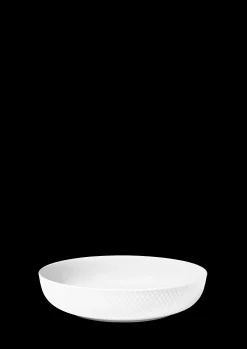 Lyngby Porcelæn Rhombe Serveringsskål Ø28 cm hvit - Kjøp nå