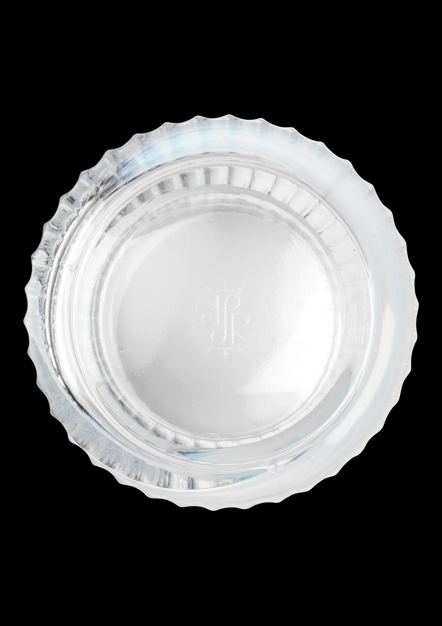 Lyngby Porcelæn Vase H20.5 cm swirl white munnblåst glass